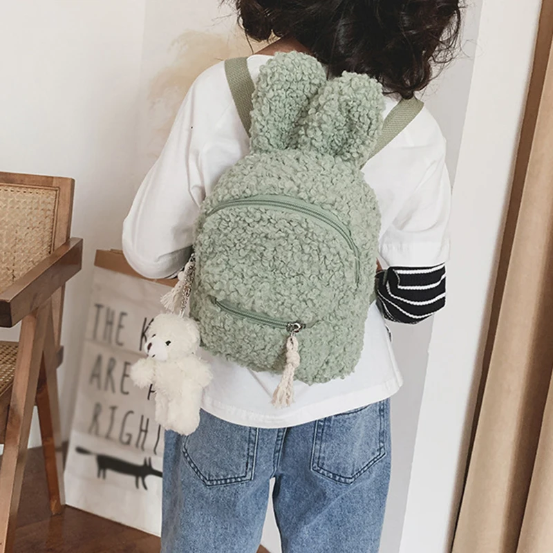 Children Schoolbag Kids Backpacks Kindergarten Plush Lovely Cartoon Ear Backpack for Boy Girl School Small Kawaii Bags