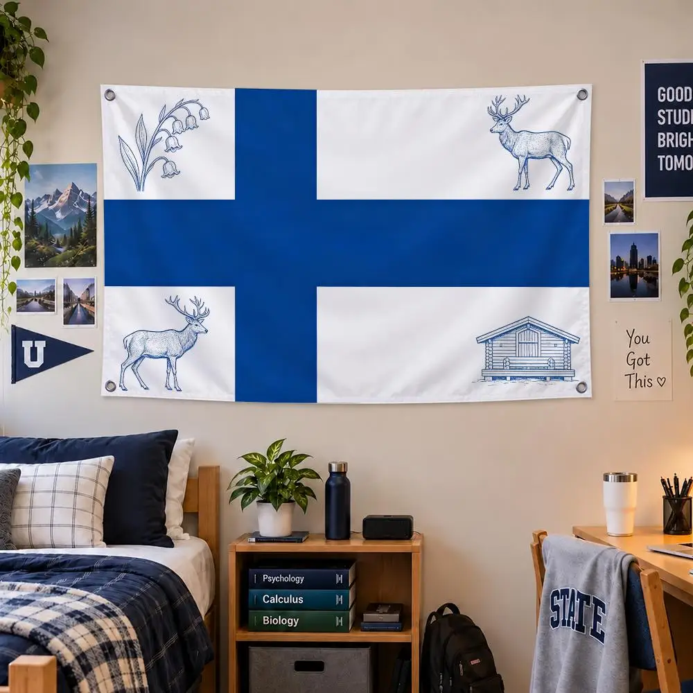 Finland Flags Tapestry Decorative Suitable For Outdoor Camping Family Parties And Garden Walls Gift