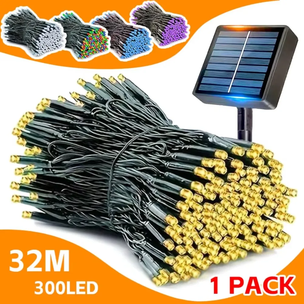 Solar Powered LED String Lights 32M 300LED for Garden Christmas Outdoor Tree Party Festive Room Window Table Balcony Decor