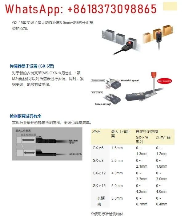 Interruptor de proximidad GX-F8A