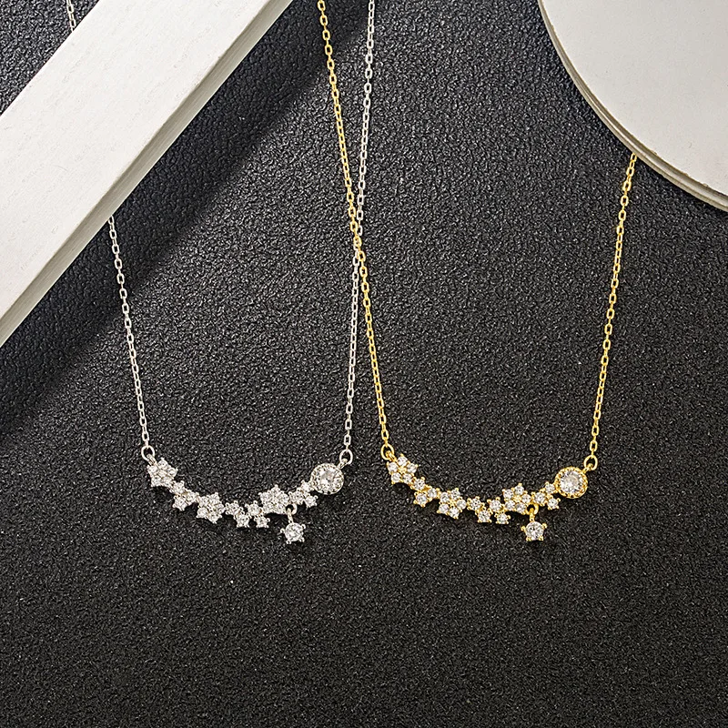 

Женское колье со сверкающими бриллиантами, корейская версия, крутой и нишевый дизайн, цепочка на ключицу