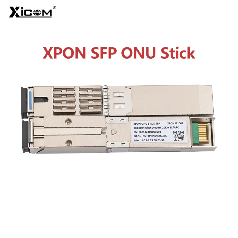 Xicom Xpon Stick ONU 1.25G/2.5G SFP Pon Stick With MAC PPPoE IPoE HGU SC Connector 1310/1490nm 20KM OLT ONU MAC XPON=EPON/GPON