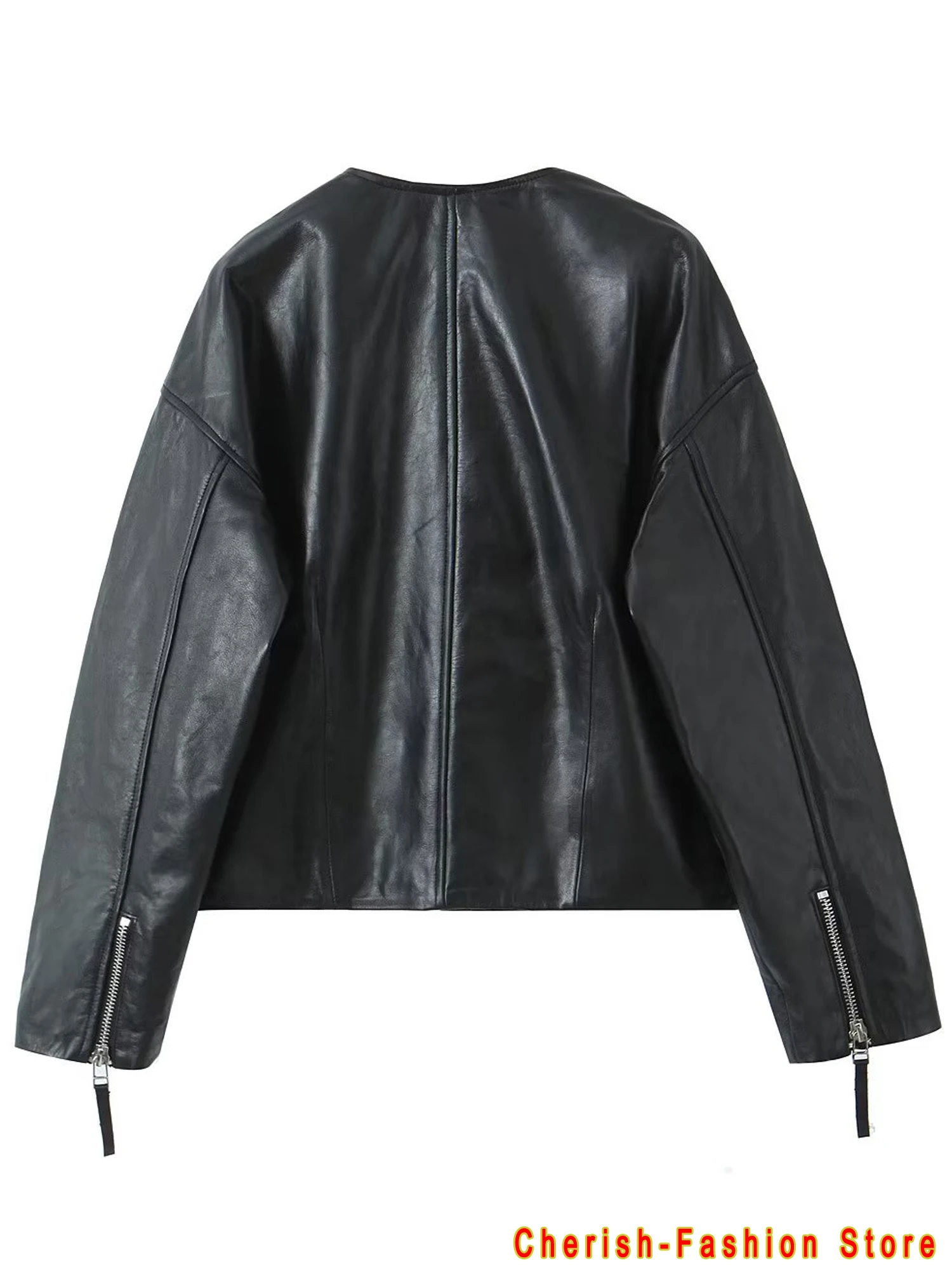 Vestes courtes en cuir PU pour femmes, vêtements vintage, bouton Harajuku, fermeture éclair décontractée, Streetwear chaud, CombBrand, automne et hiver 2023