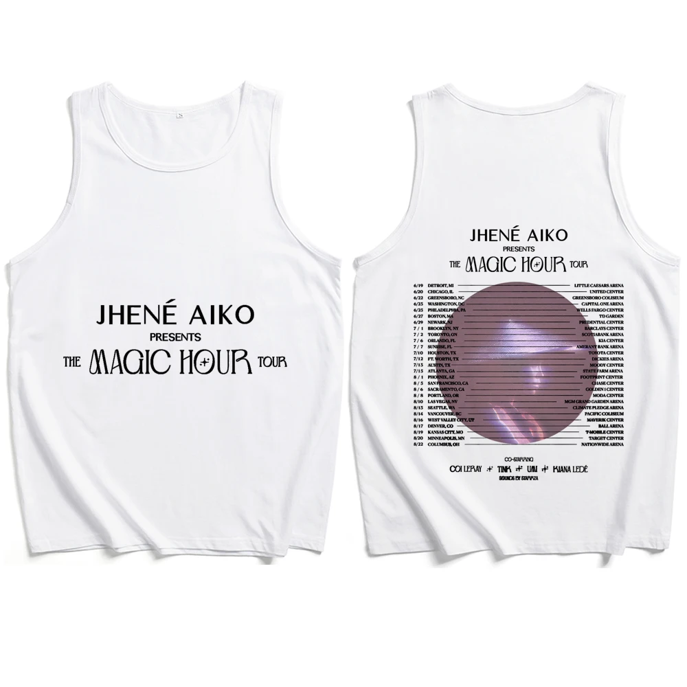 Jhene Aiko The Magic Hour Tour 2024 Tank Tops Vest T-Shirt Unisex T-shirt Sleeveless Summer Casual Regular