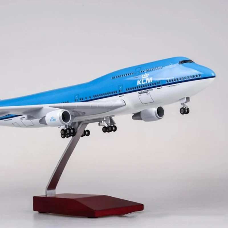 1/157 47CM Airplane Boeing 747 B747 KLM Royal Dutch Airlines Model Light Wheel Diecast Plane Collection Airliner Gift Toys Show