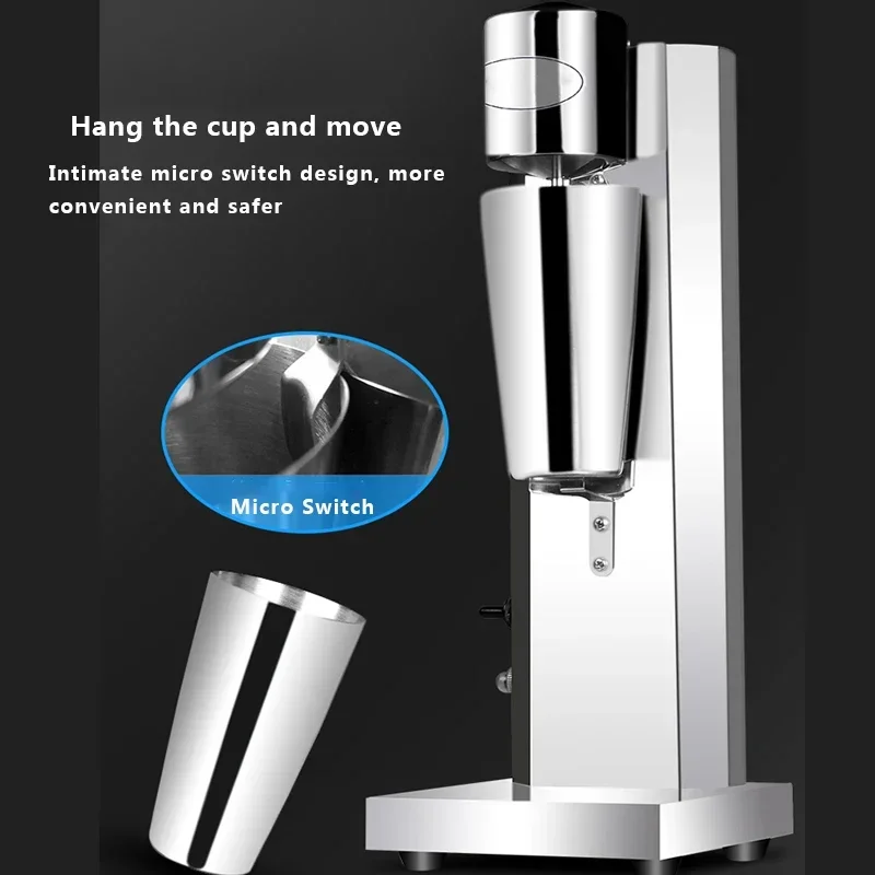 Misturador elétrico de aço inoxidável doméstico Automático, multifuncional Máquina de leite Bleb, Única cabeça, Loja comercial de chá de leite