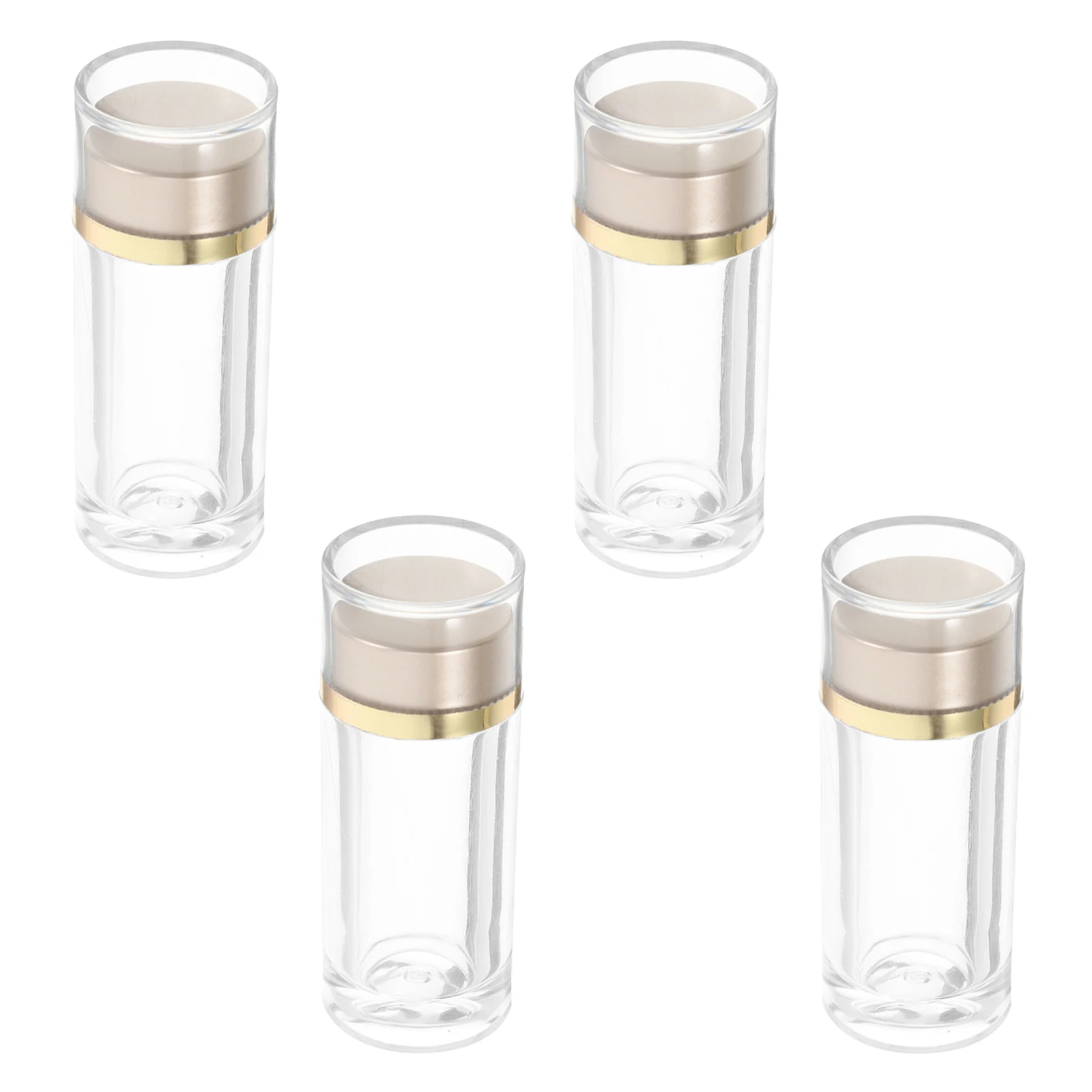 

4 Pcs Bottled Liquid Medicine Reagent Mini Bottles with Lids Perfume Plastic Container Travel Little Glass Jars
