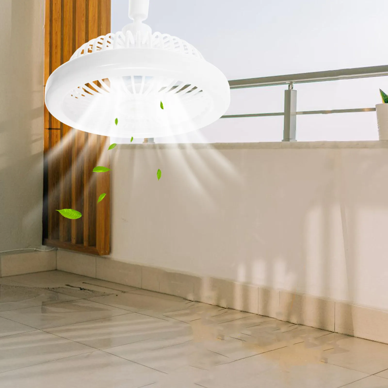 E27 Base Aromatherapy Adjustable Light Bulb Silent Fan Ceiling Light Bedroom Living Room Office Multi Function Remote