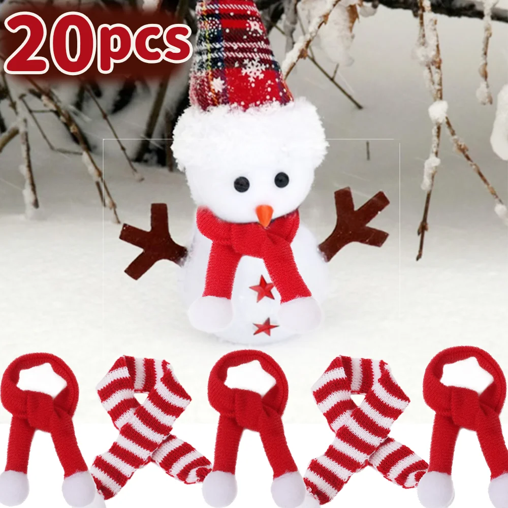 Mini Santa Scarf Winter Red Knitting Wine Bottle Decor Comfortable Scarf New Year Party Decoration Supplies Fashion Accessories