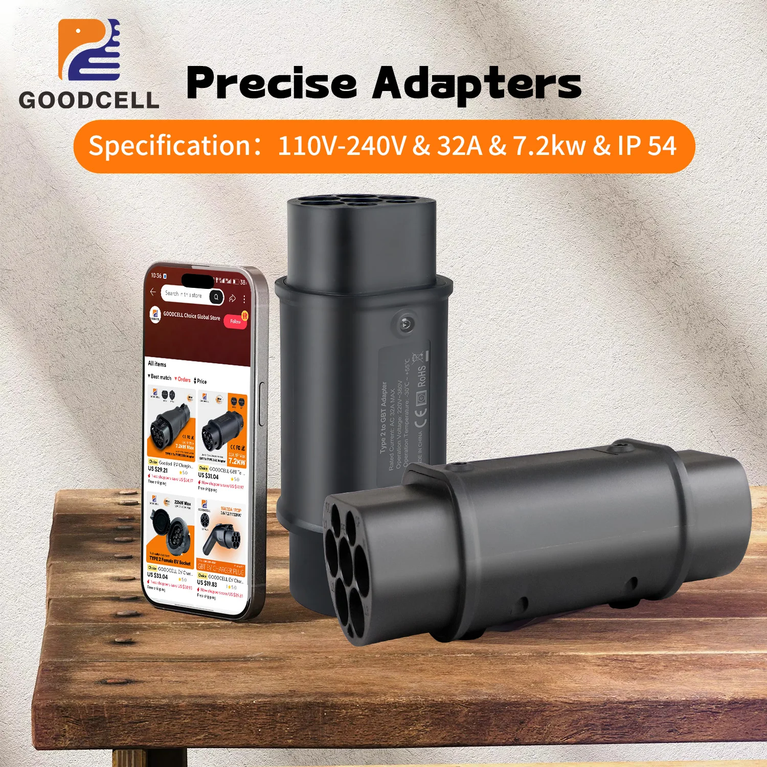 

Адаптер GOODCELL 32A 1/3 фазы Type2 к GBT EV Адаптер зарядного устройства IEC-62169 к GBT, подходящий для зарядного устройства GBT IEC-62169, 32 А, 1/3 фазы