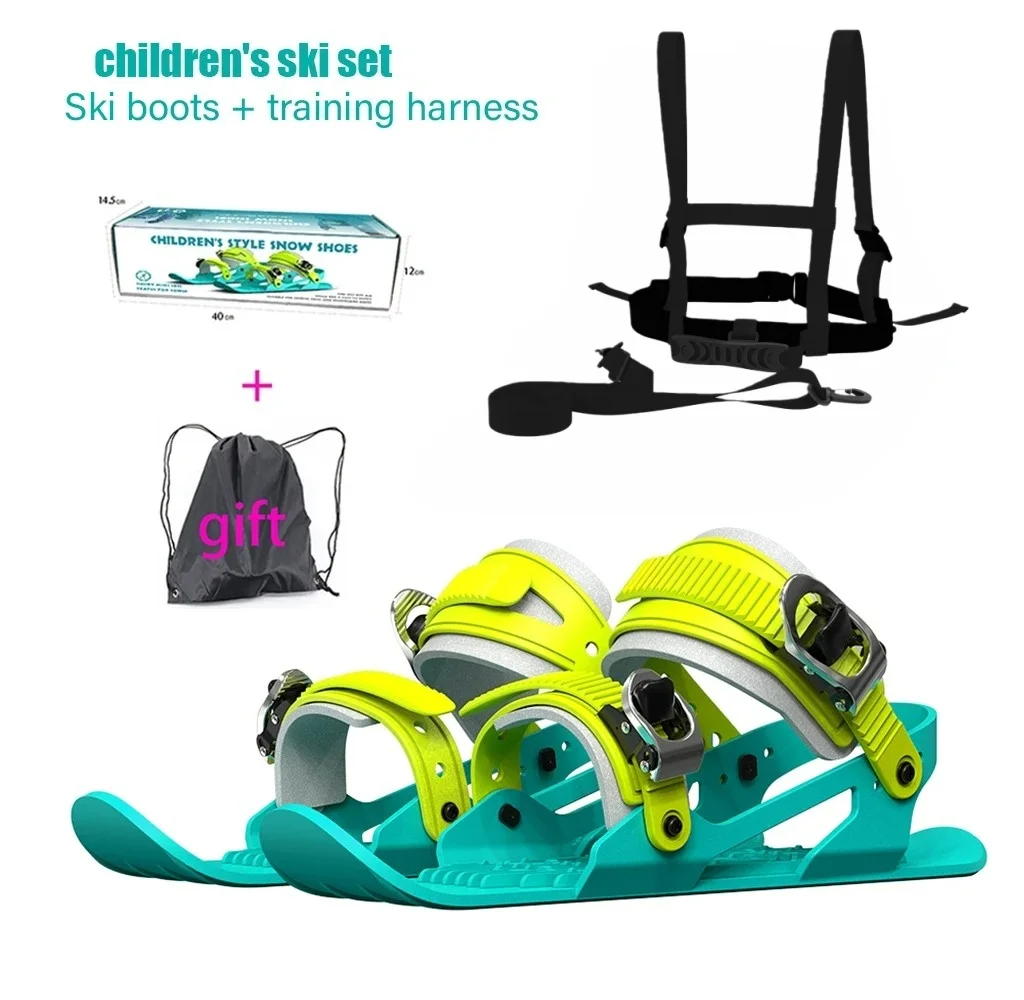 

Children's Mini Ski Skates Adjustable Binding Portable Ski Shoes Snow Shortboard Snowboard Ski Equipment Winter Outdoor Sports