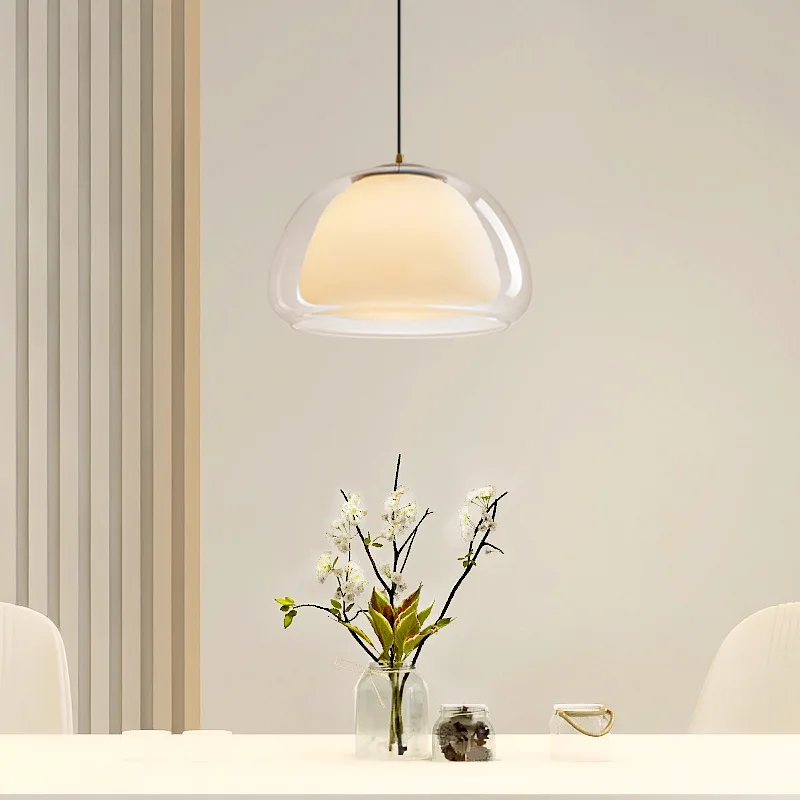 Lámpara colgante de Diseño Danés, luz Led de cristal, decoración creativa para habitación, comedor, cocina, Isla, E27