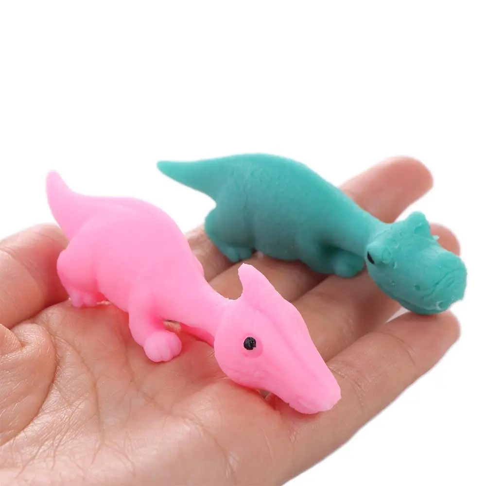 5PCS Fun Tricky Launch Dinosaur TPR Toy Stretchy Toy Finger Ejection Dinosaur Sticky Elastic Flying Finger Birds Children Gift