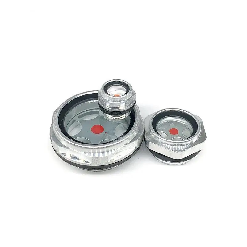 1Pcs G1/4 G3/8 G1/2 G3/4 Oil Sight Window G1 G1-1/4 G1-1/2 BSP NPT Male Thread Oil Level Sight Glass Tempered Glass Aluminum