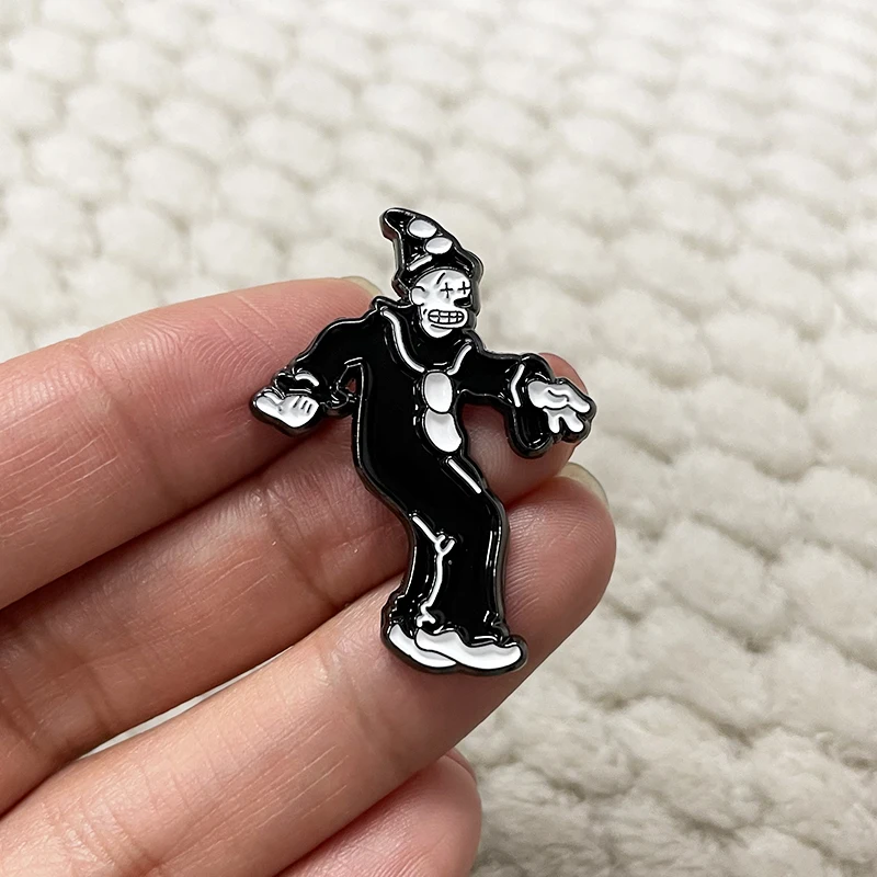 Black White Koko The Clown Enamel Pin Badge Christmas Jewelry Gift