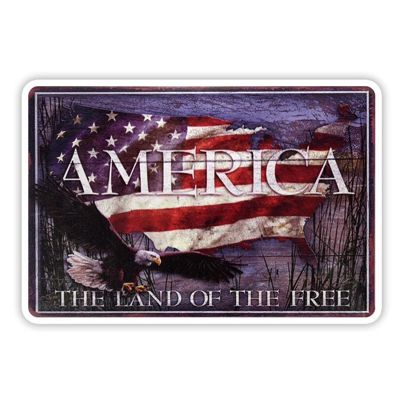 

Self-adhesive Decal America The Land Of The Free Car Sticker Waterproof Auto Decors on Bumper Rear Window #10829