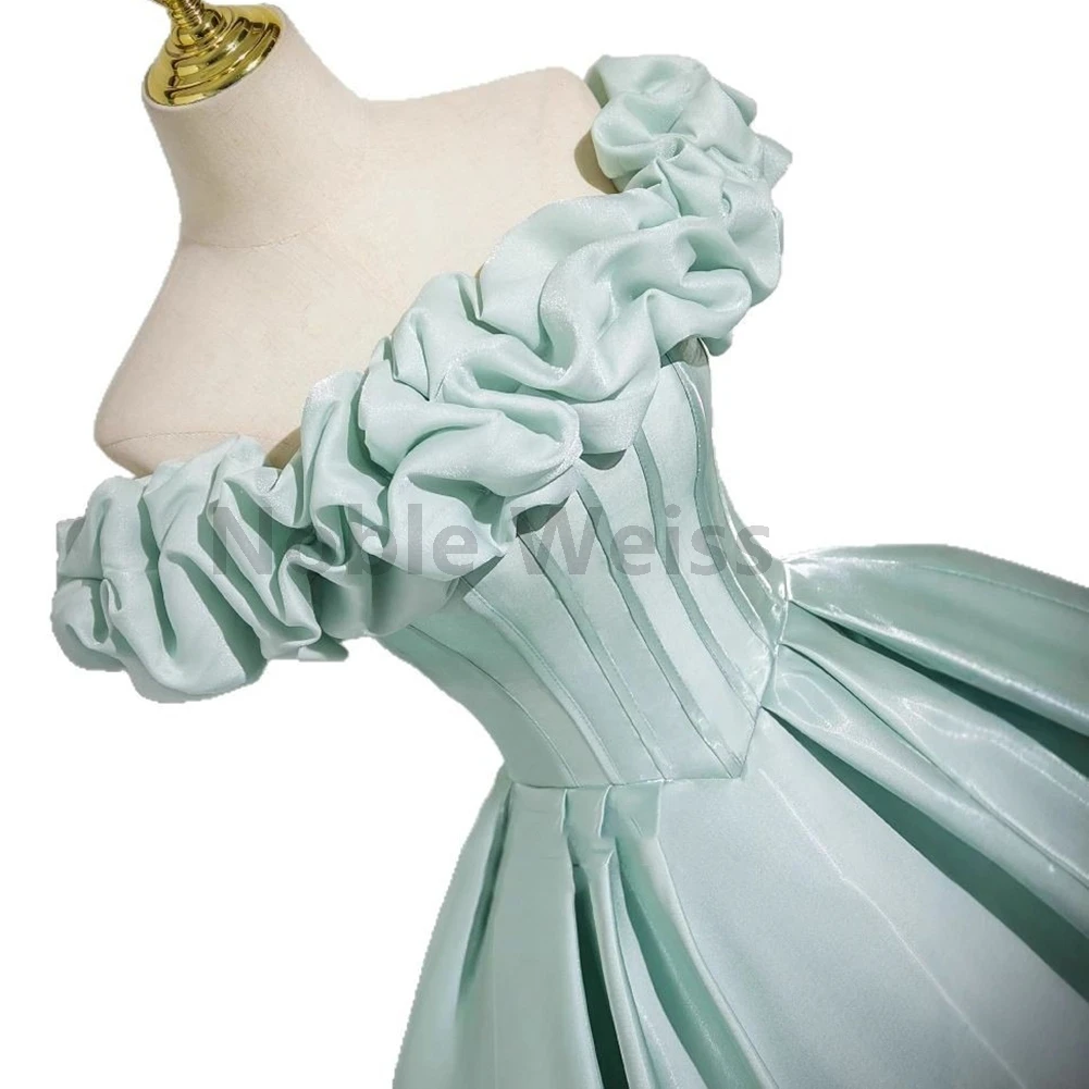 فساتين Quinceanera بدون أكتاف بطول الأرض من الأورجانزا على شكل حرف A فستان سهرة أنيق للنساء حسب الطلب