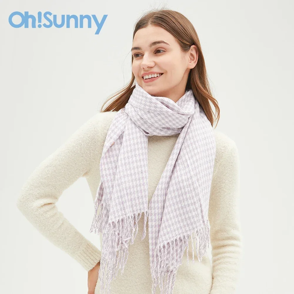 Ohsunny Fashion Winter Women Scarf Long Wraps Cashmere Plaid Shawl Scarves Outdoor Accessories Keep Warmer