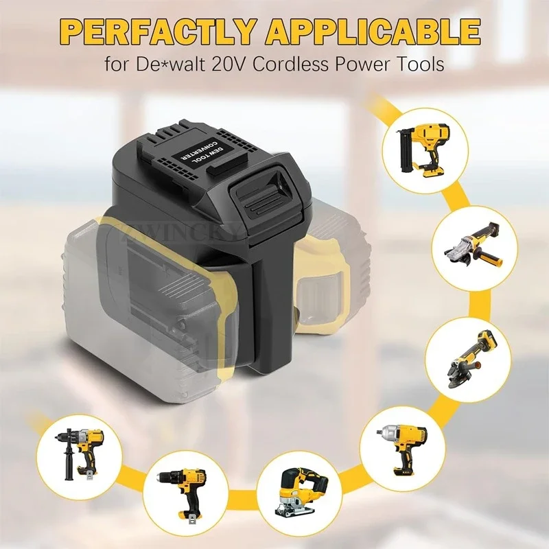 

Адаптер 2-в-1 для литий-ионного аккумулятора DeWalt 20 В для электроинструментов DeWalt 20 В, преобразователь двойной батареи, увеличение рабочих часов