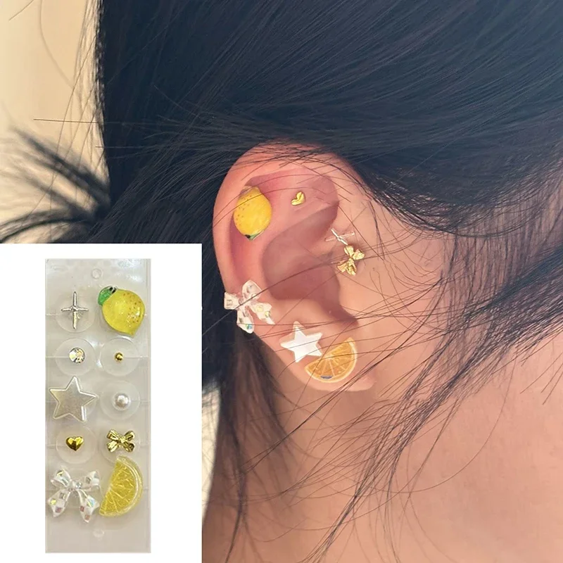 10 Patches Cherry Strawberry Ear Point Stickers Ear Pressure Stick Acupuncture Auricular Ear Stickers Massage Seeds Stickers