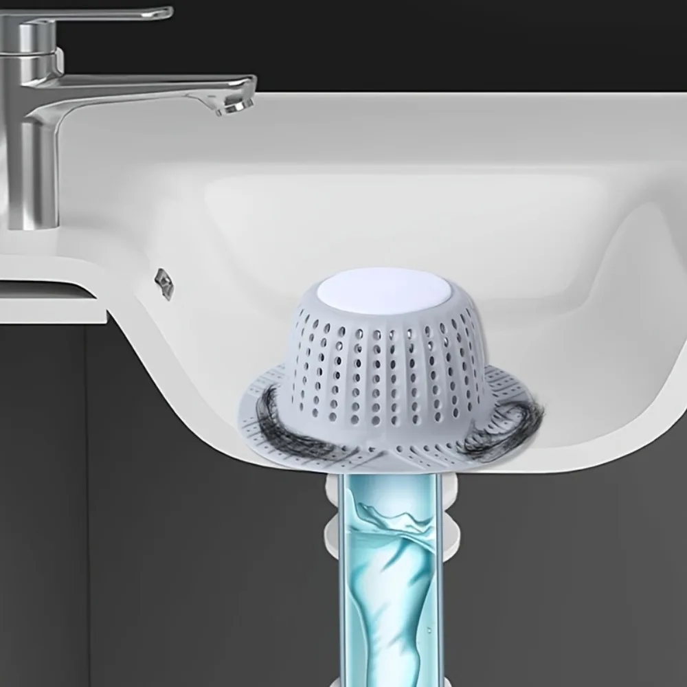 

Universal Silicone Drain Hair Catcher Flexible Sink Cover Standard Drains Leak Proof Bathroom Shower Strainer Sink Accessories