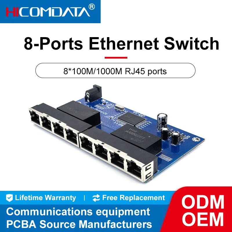 

Switch Gigabit Ethernet 1000mbps Network 8-port Internet Ports Network Switch PCBA Board