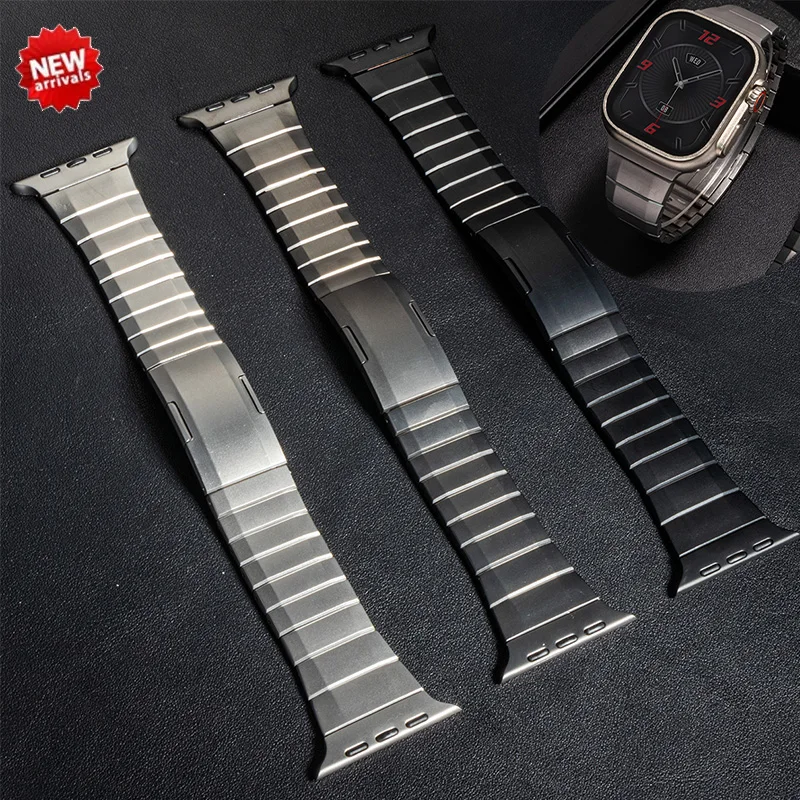 

Роскошный ремешок из нержавеющей стали для Apple Watch Series 11 10 9 8 7 46 мм 45 мм 44 41 мм Браслет-звено Iwatch Ultra 3/2 49 мм Металлический ремешок