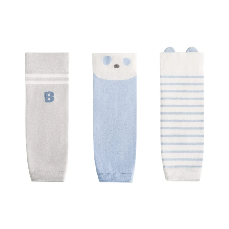 3Pairs Kids Leg Warmers Thin Cotton Knee Protectors Leg Warmers Boys Girls for Active Play Indoor Outdoor 425F