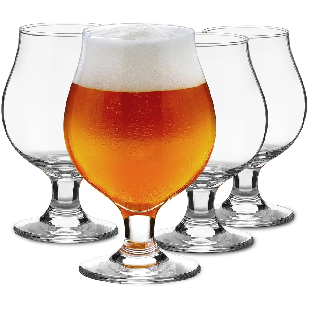 

500ml Beer Glasses Classic Craft Goblet Glasses, Premium Tumbler Set, Pub, Unique Design Beer Glasses, Dishwasher Safe
