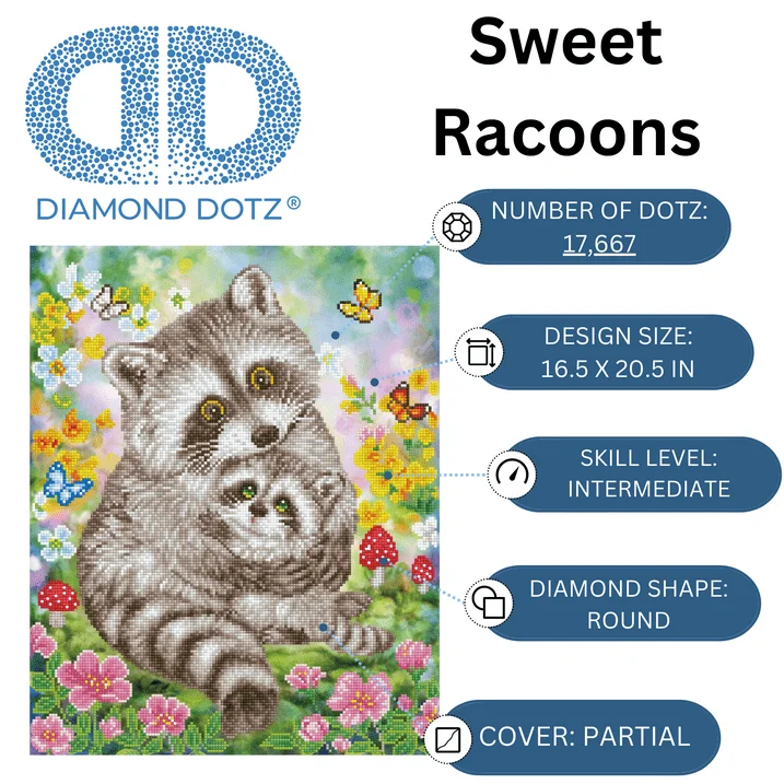 Наборы для алмазной живописи weet Racoons для взрослых-наборы для алмазной живописи расслабляющий креативный Набор для творчества с драгоценными камнями Dotz x