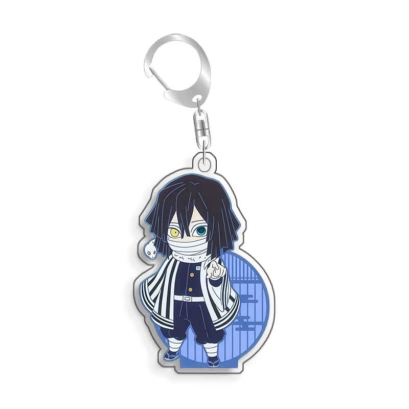 For Demon Slayer Iguro Obanai Himejima Gyomei Tomioka Giyuu Acrylic selfmade Cartoon Anime Keychain Pendant Toy gift 5cm - view 6