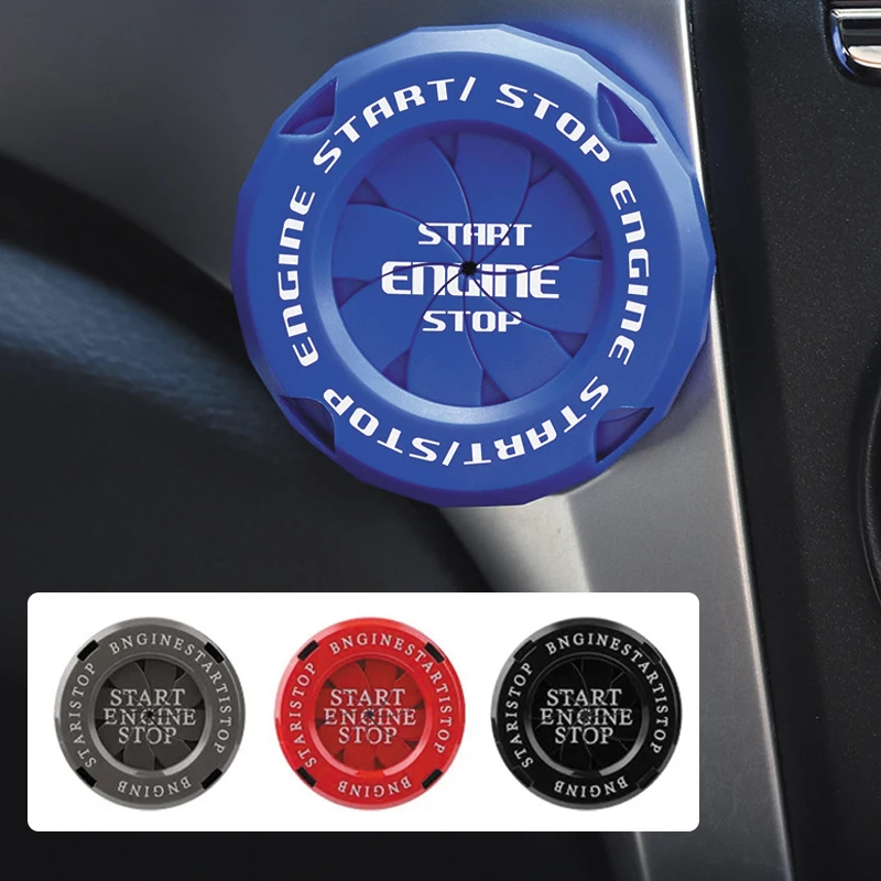 

Car Moto Engine Start Stop Button Cover Ignition Switch blade-type Rotatable Protection Cap Interior Decoration Decor Sticker