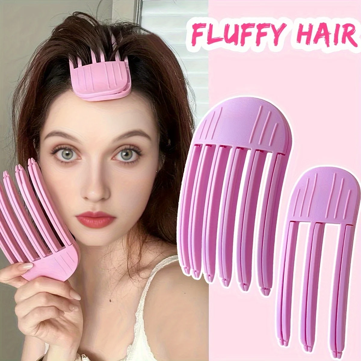 2-Pack Angel Themed Plastic Hair Volumizing Clips  - Power-Free Root Lifting Combs for Heightened Hairstyling