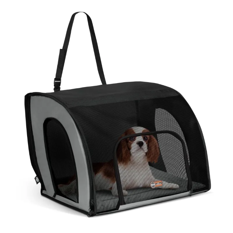 

Travel Safety Carrier for Pets Gray/Black Medium 24 X 19 X 17 Inches