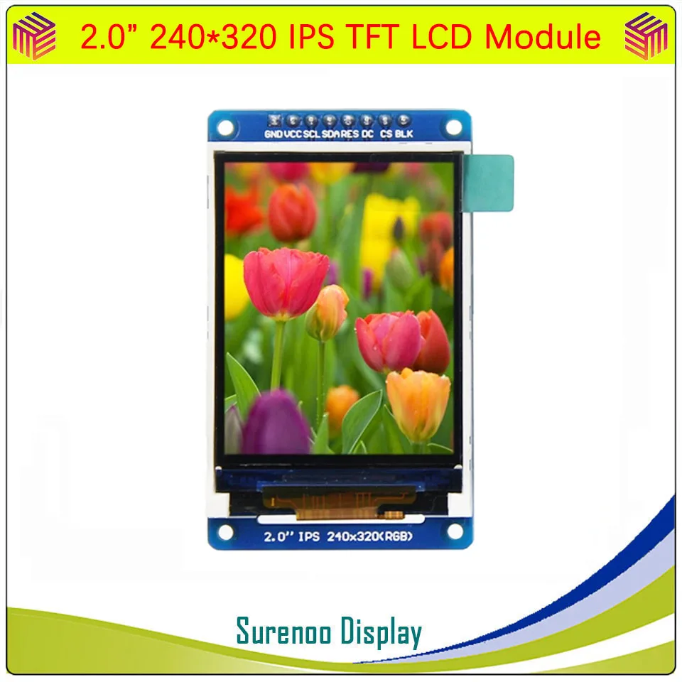 1,54 "240X240 2,0" 240X320 ST7789V Serial SPI IPS Color RGB TFT LCD Módulo Panel de pantalla