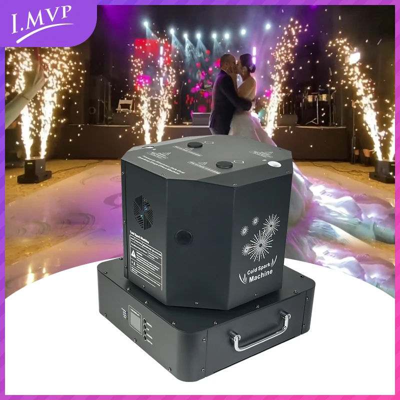 Wedding 1300W Double Head 360 Moving Head Remote Control DMX Sparkler Fireworks Fountain Cold Spark Machine