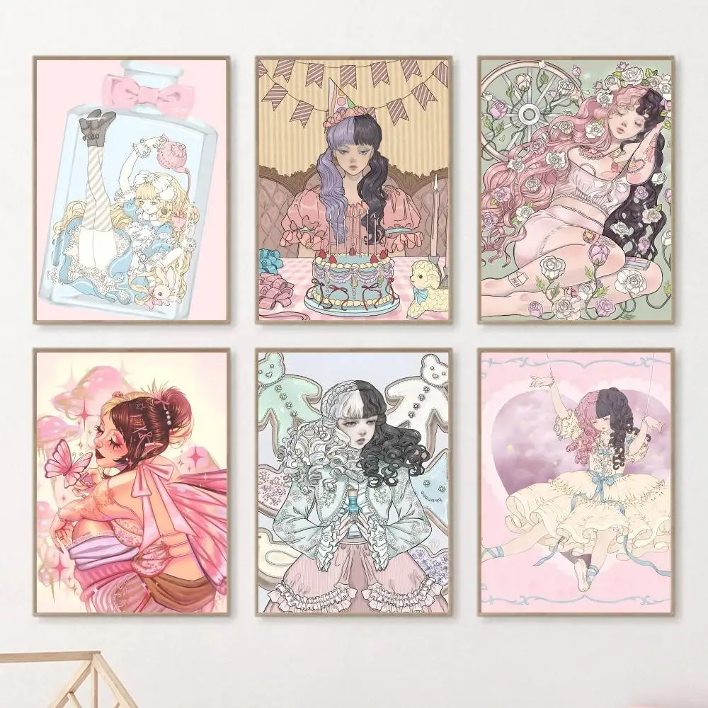 Anime Cartoon Hot Singer M-Melanie M-Martinez Manga Posters HD Print Vintage Wall Art Decor for Home Study Room