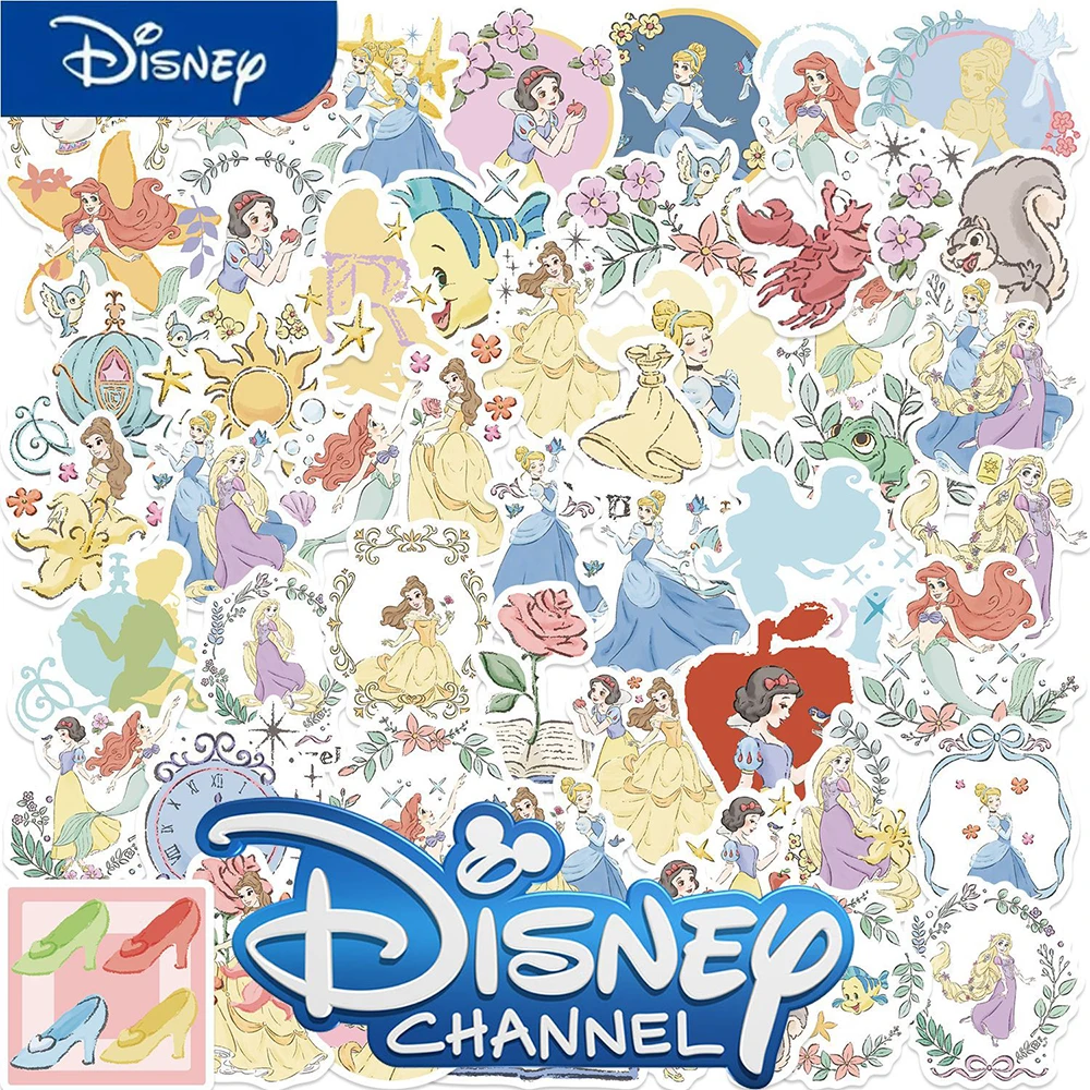 10/30/50 sztuk Disney Cute Cartoon księżniczka Anime naklejki estetyczna naklejka album do scrapbookingu DIY bagaż Laptop telefon dekoracja zabawki dla dzieci