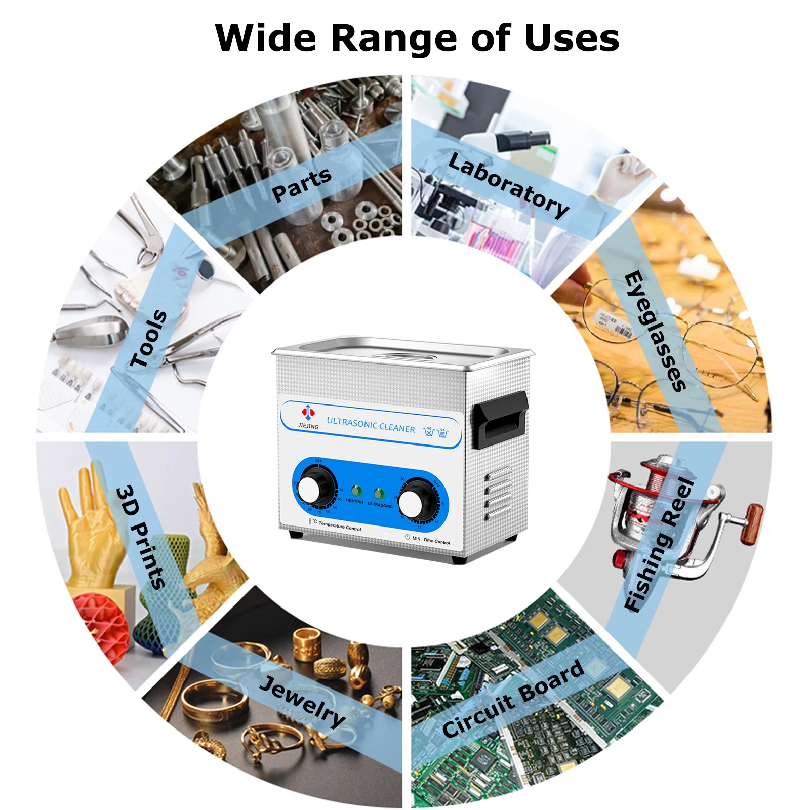 3L Ultrasonic Cleaner 40kHz Ultrasound Cleaner with Timer Heated Ultrasonic Cleaning Machine for Jewelry Glasses etc