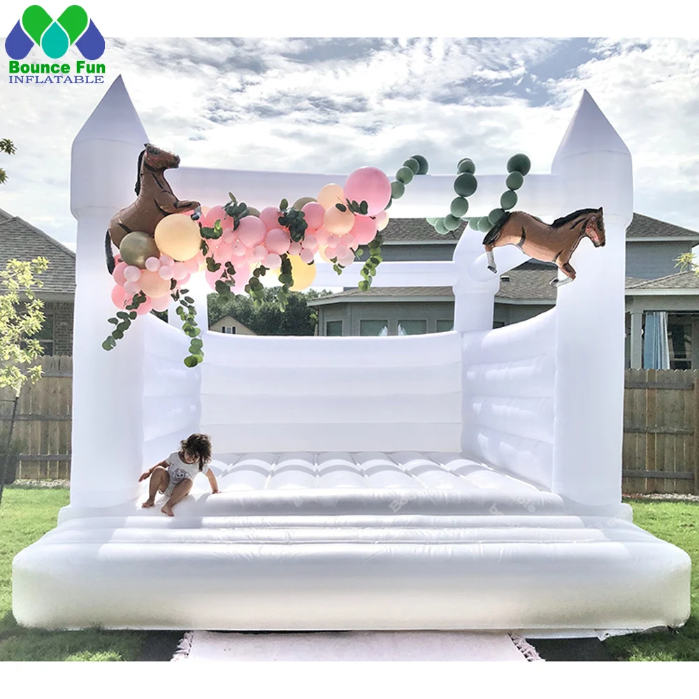 Free Shipping Popular 15x15ft White Inflatable Bouncer Jumping Castle Indoor Kids Commercial Bounce House For Wedding Party