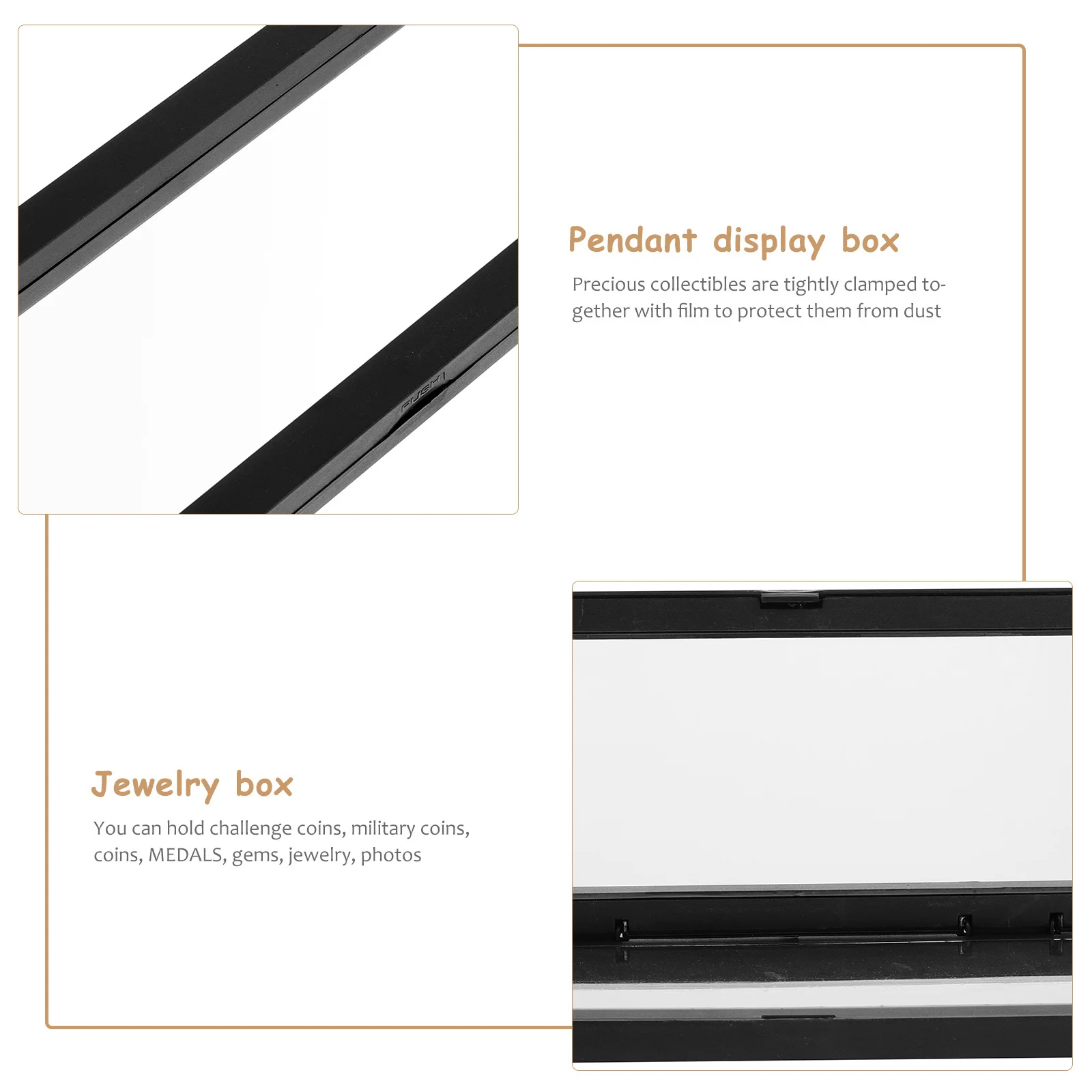 

1pc Transparent Suspension Frame For Coins Jewelry Display Stand Holder Case Lightweight Plastic Frame