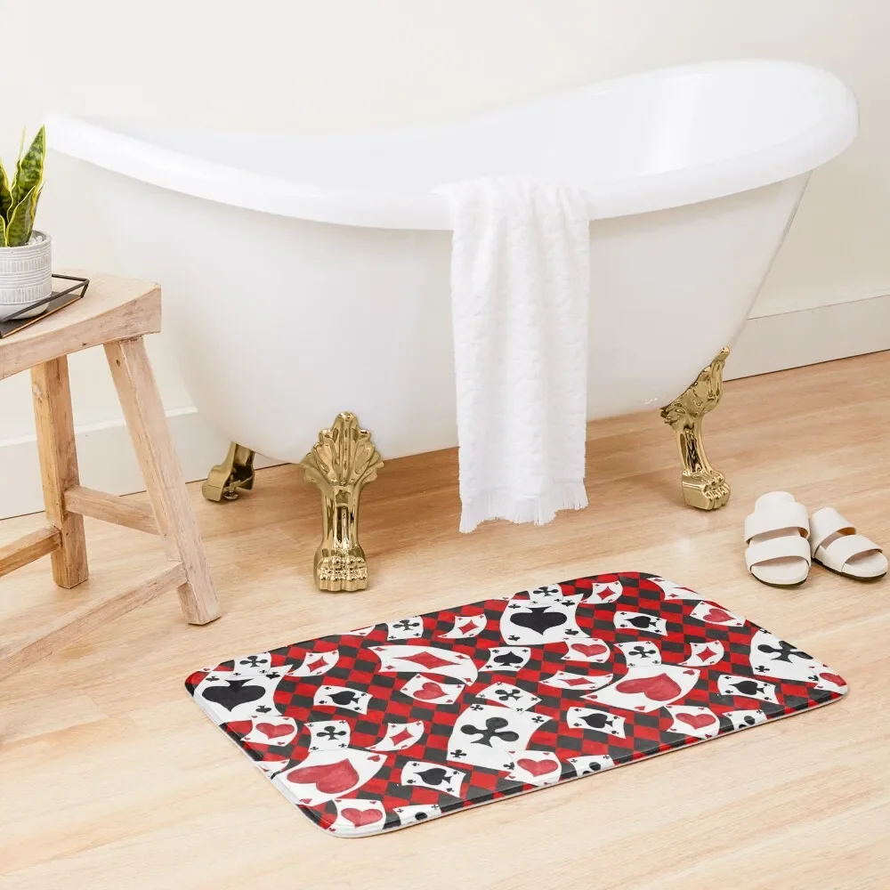 

Whimsical Wonderland Flying Cards Bath Mat Bath Rugs For Bathroom Living Room Rugs Mat