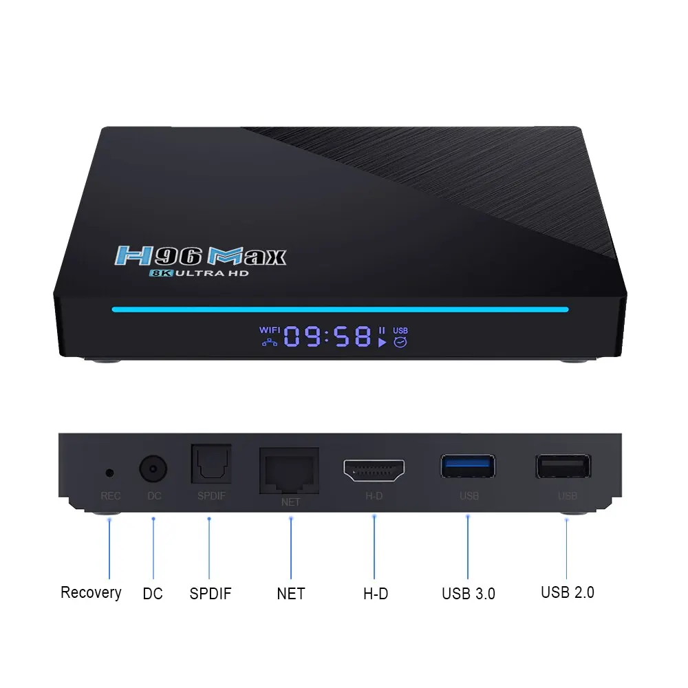 H96 Max 3566 8K 3D Android 11 4GB 8GB 128GB Android TV BOX Rockchip RK3566 Dual Band 5GWifi 1080P 4K Google Player Set Top Box