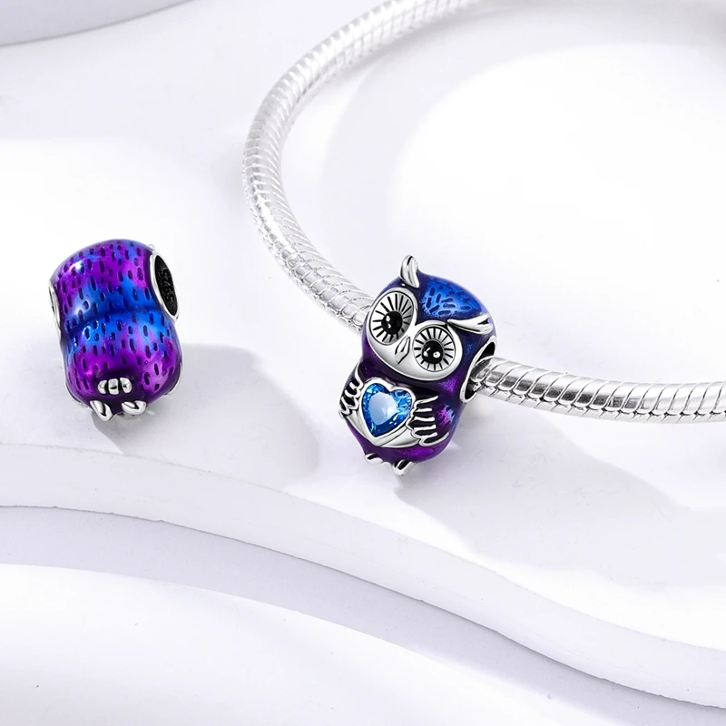 Silver Plated Colorful Zirconium Charms Bead  Dragon Butterfly Dangle Fit Bracelet Necklace DIY Jewelry Marking
