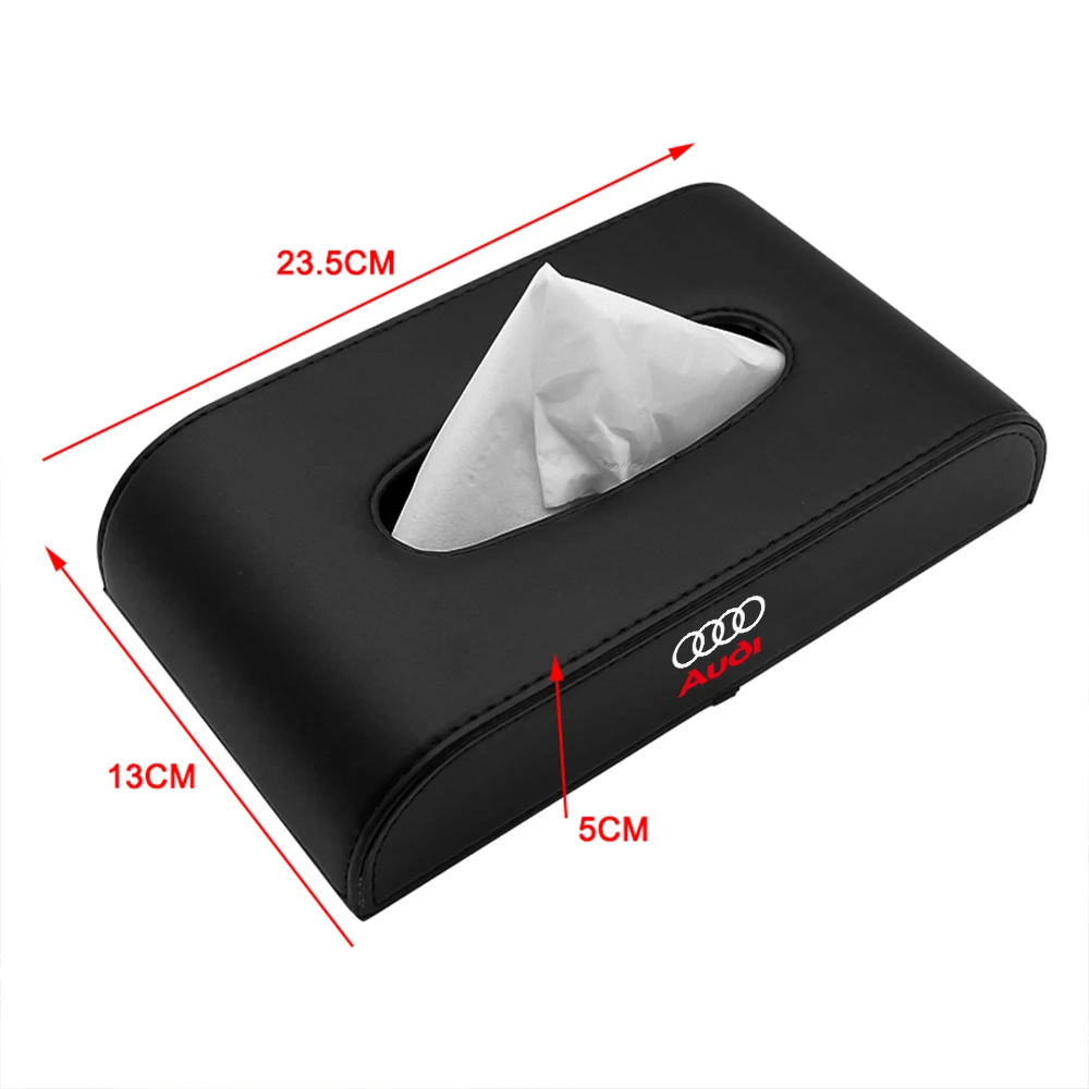 New PU Leather Car Tissue Storage Box with Buckle Accessories For Audi Sline A1 A2 A3 A4 A5 A6 A7 A8 Q3 Q5 Q7 Rline RS S1 S2 TT