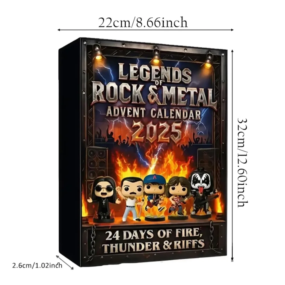مجموعة شخصيات الموسيقى المميزة من Rock Christmas Advent Calendar 2D المسطحة من الأكريليك مناسبة لهدايا عشاق الروك في الهالوين #6