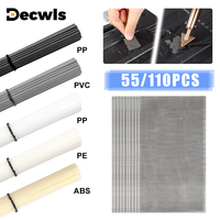 55/110Pcs Plastic Welding Kit, ABS PP PVC PE Plastic Welding Rods,304 Stainless Steel Welding Repair Mesh,Car Bumper Repair Tool
