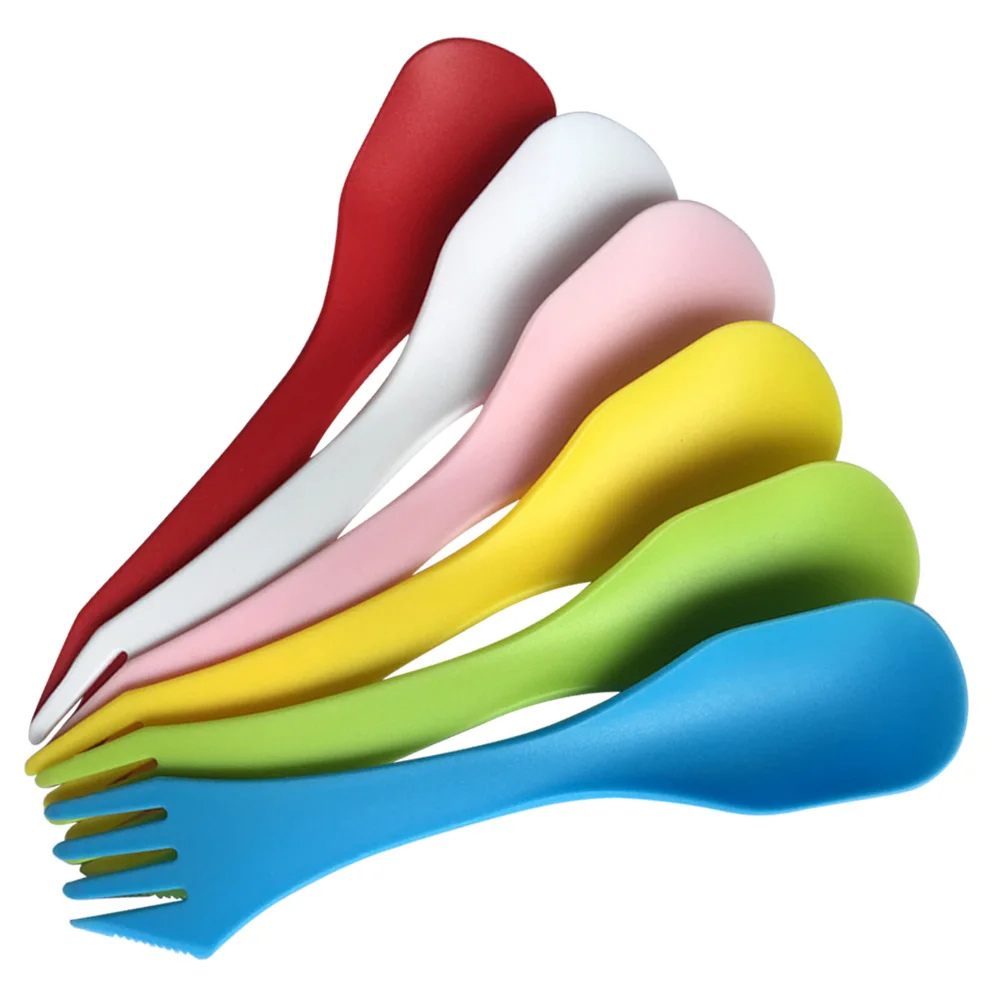 

10pcs Camping Tableware Spoon Fork Knife Portable Cutlery Plastic Travel Dining Outdoor Picnic Household Eco PP 3in1