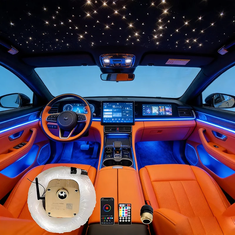 

Star ceiling kit Bluetooth APP Control Starry Car Optical fiber lamp LED Light Kid Room Ceiling RGB Twinkle Fiber Optic COLOR