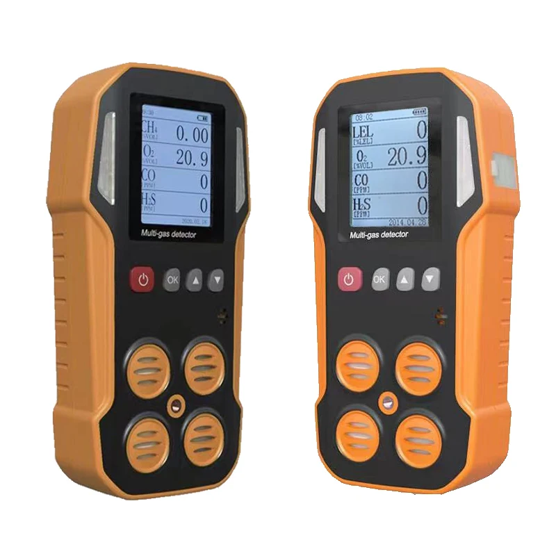 Orange Cheap Price Honeywell Sensor Handheld Multi Gas Detector 4 Gas Monitor LEL CO H2S O2 Portable Gas Analyzer with Pump